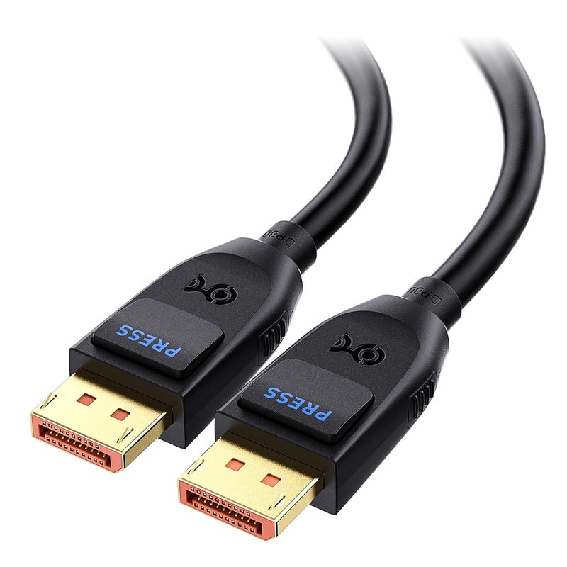 CableMatters [معتمد من VESA] كابل DisplayPort 2.1 بسرعة 80Gbps - 4.9 قدم / 1.5 متر، كابل DP80 مع دقة 16K 60Hz، 8K 240Hz، 4K 240Hz، FreeSync، G-SYNC و HDR لشاشة الألعاب، الكمبيوتر، RTX 4080/4090، RX 7900، أسود - Image 1